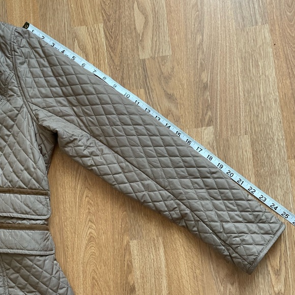 Barbour Downham Women's Quilted Tan Blazer with Brown Accents US Size 12 - Picture 9 of 16